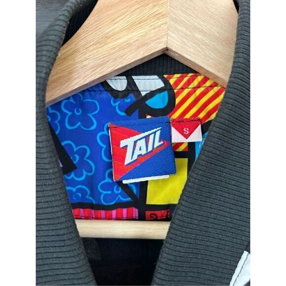 Vintage 1990s Tail Romero Britto Vintage Pop Art Bomber Jacket Size Small - Picture 3 of 11